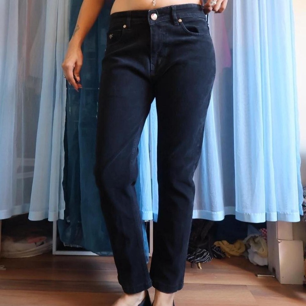 Black Straight-Leg Corduroy Pants
